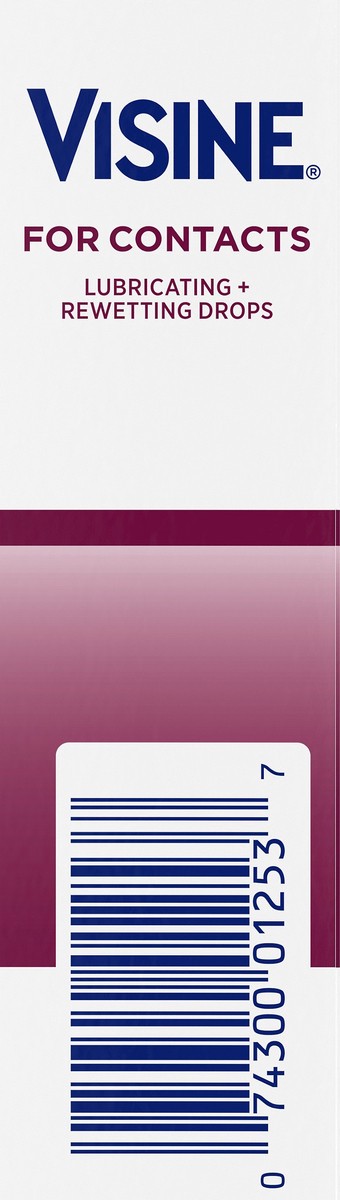slide 3 of 7, Visine For Contacts Lubricating + Rewetting Drops, Sterile Refreshing & Rewetting Drops for Daily and Soft Contact Lenses, Thimerosal-Free, 0.5 fl. oz, 0.50 fl oz