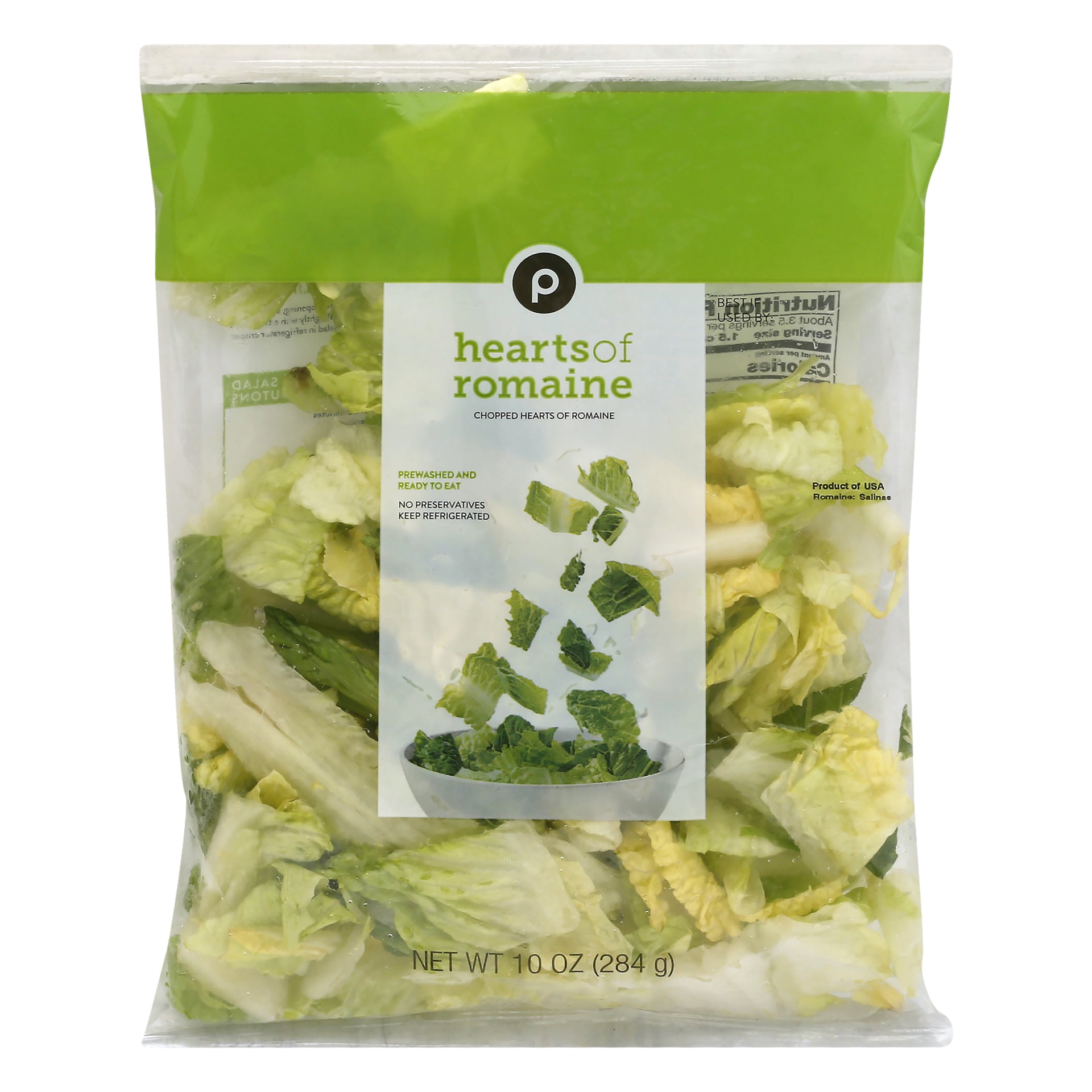 slide 1 of 1, Publix Chopped Hearts of Romaine, 10 oz