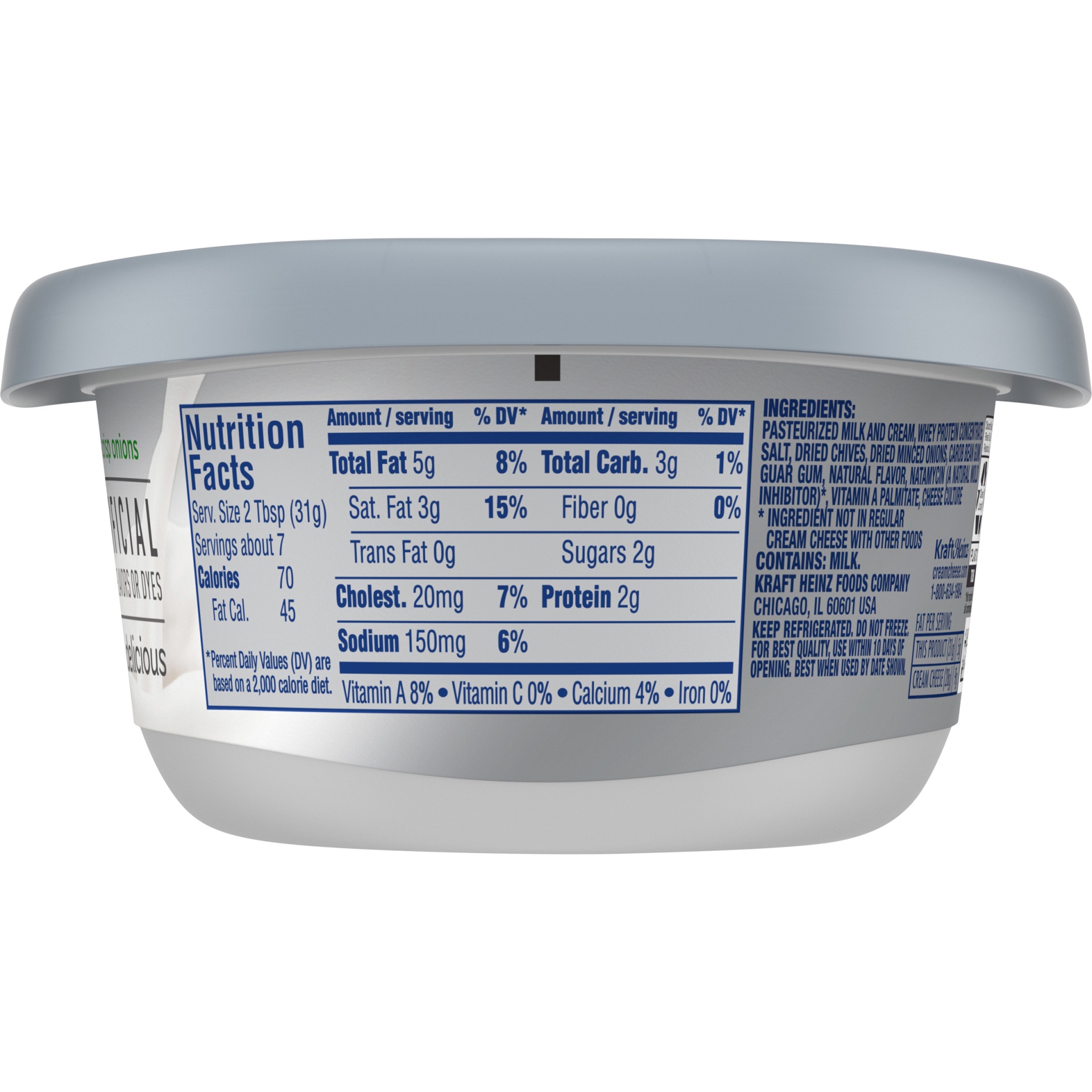 Philadelphia Chive & Onion Reduced Fat Cream Cheese Spread with 1/3