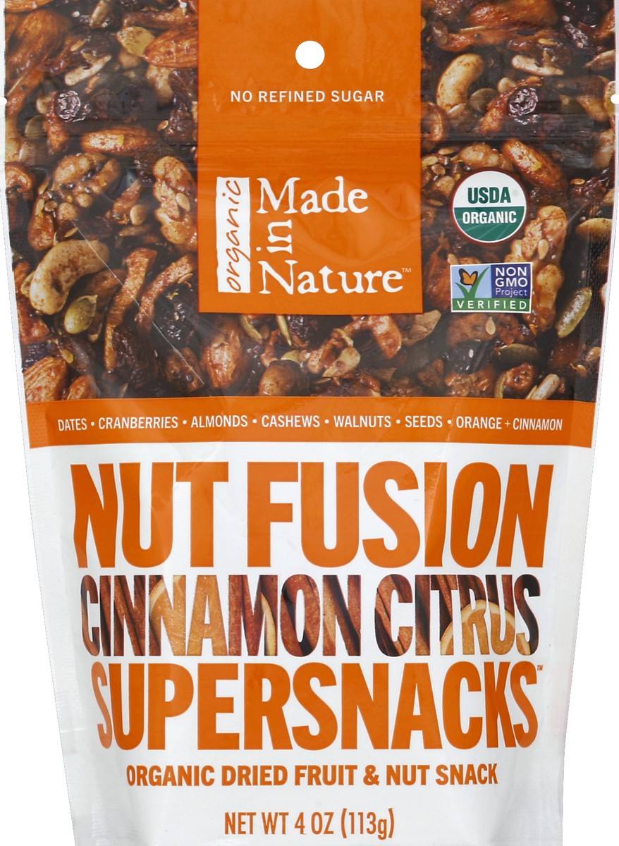 slide 2 of 2, Made in Nature Organic Nut Fusion Cinnamon Citrus Supersnacks, 4 oz