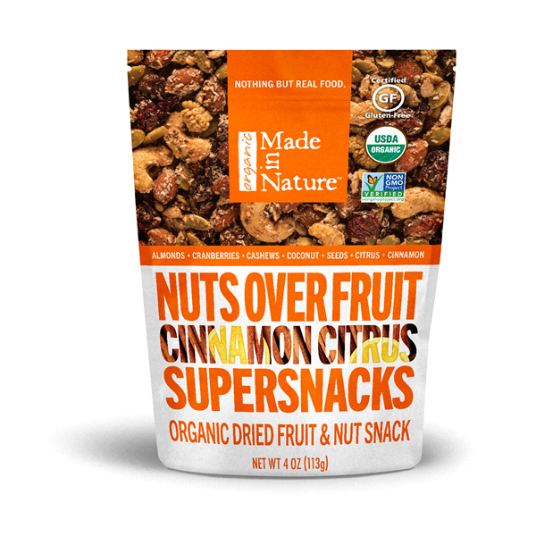 slide 1 of 2, Made in Nature Organic Nut Fusion Cinnamon Citrus Supersnacks, 4 oz