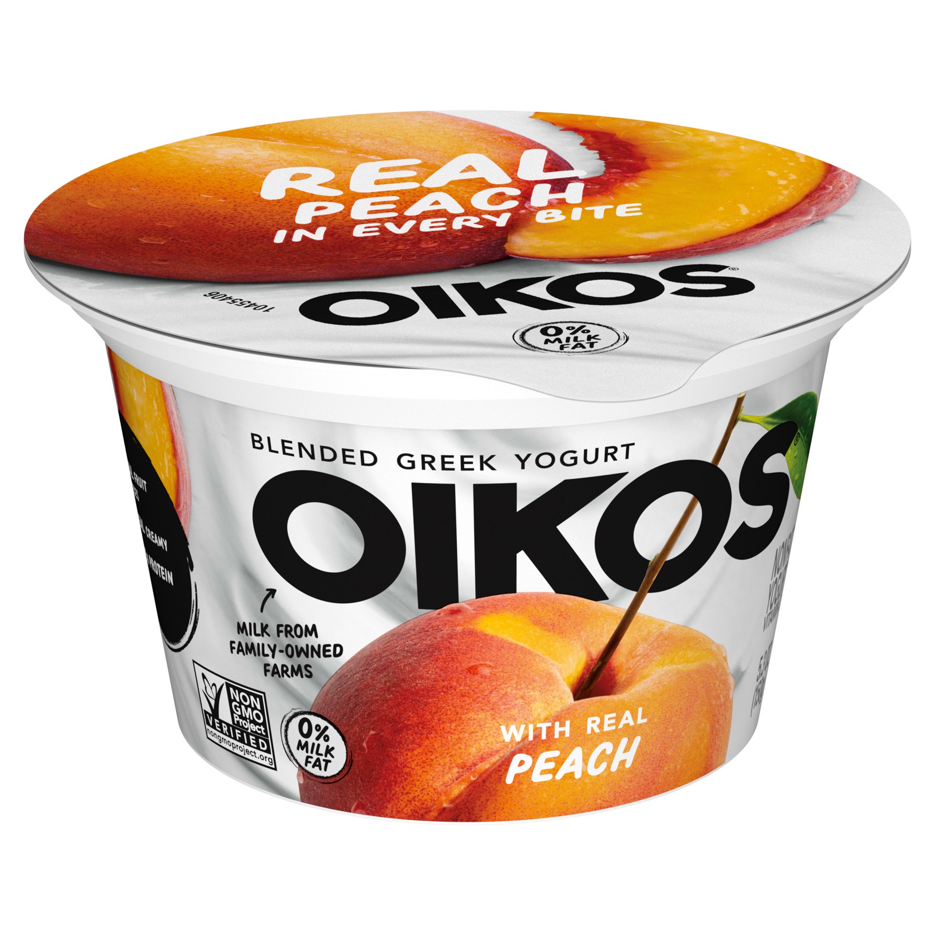 slide 5 of 5, Oikos Blended Greek Nonfat Yogurt, Peach, 5.3 oz., 5.3 oz