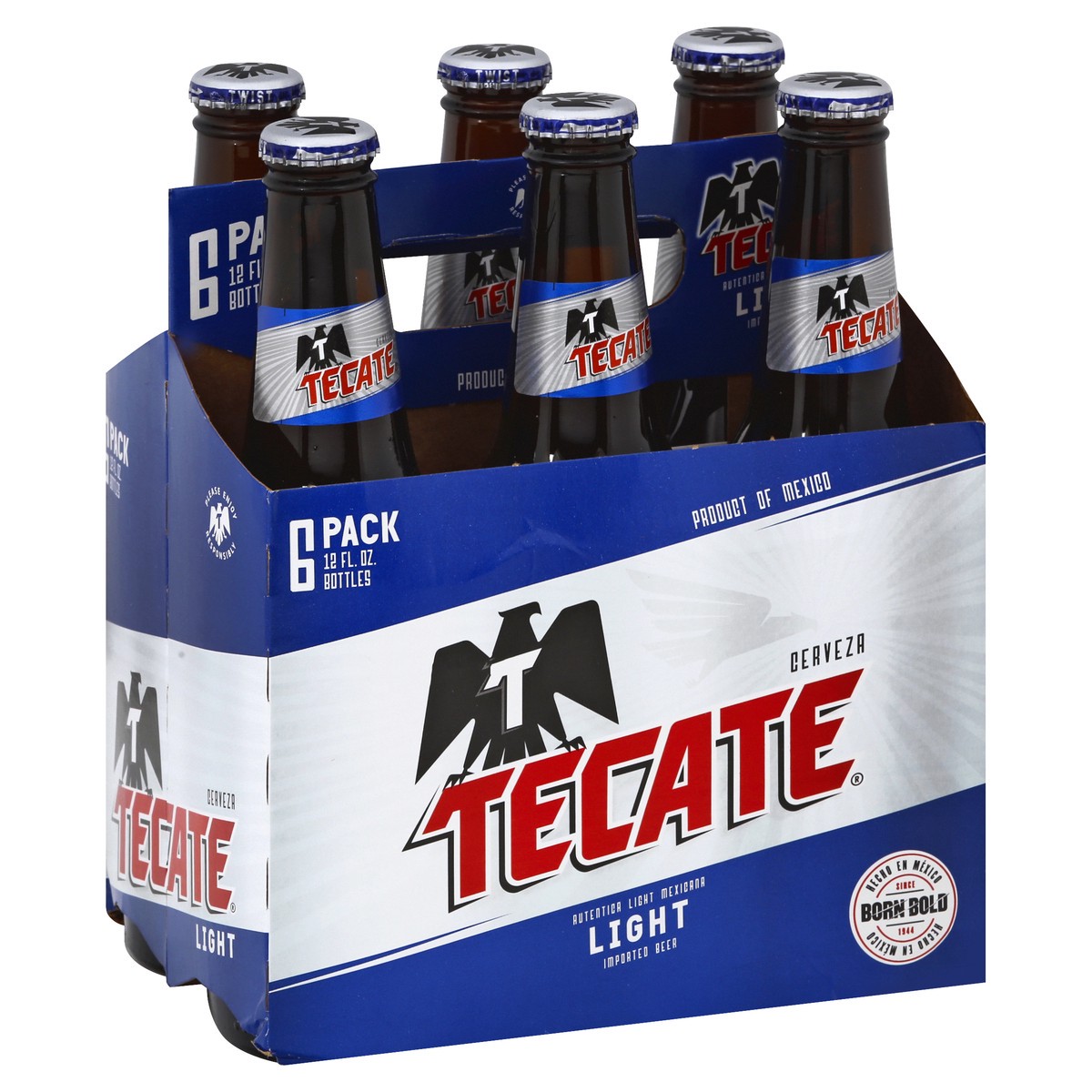 slide 2 of 8, Tecate Cerveza Light Beer, 6 ct; 12 oz