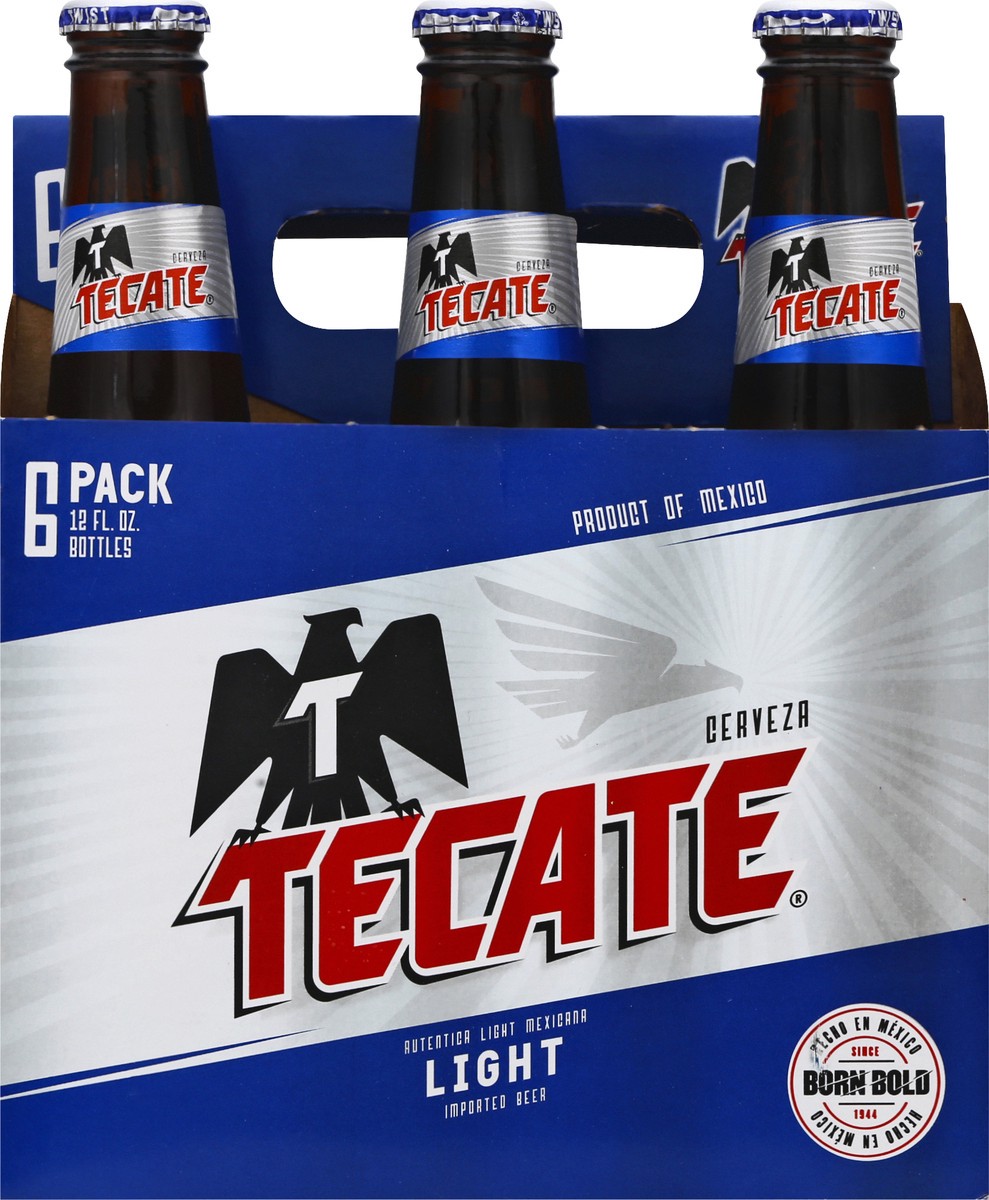 slide 7 of 8, Tecate Cerveza Light Beer, 6 ct; 12 oz