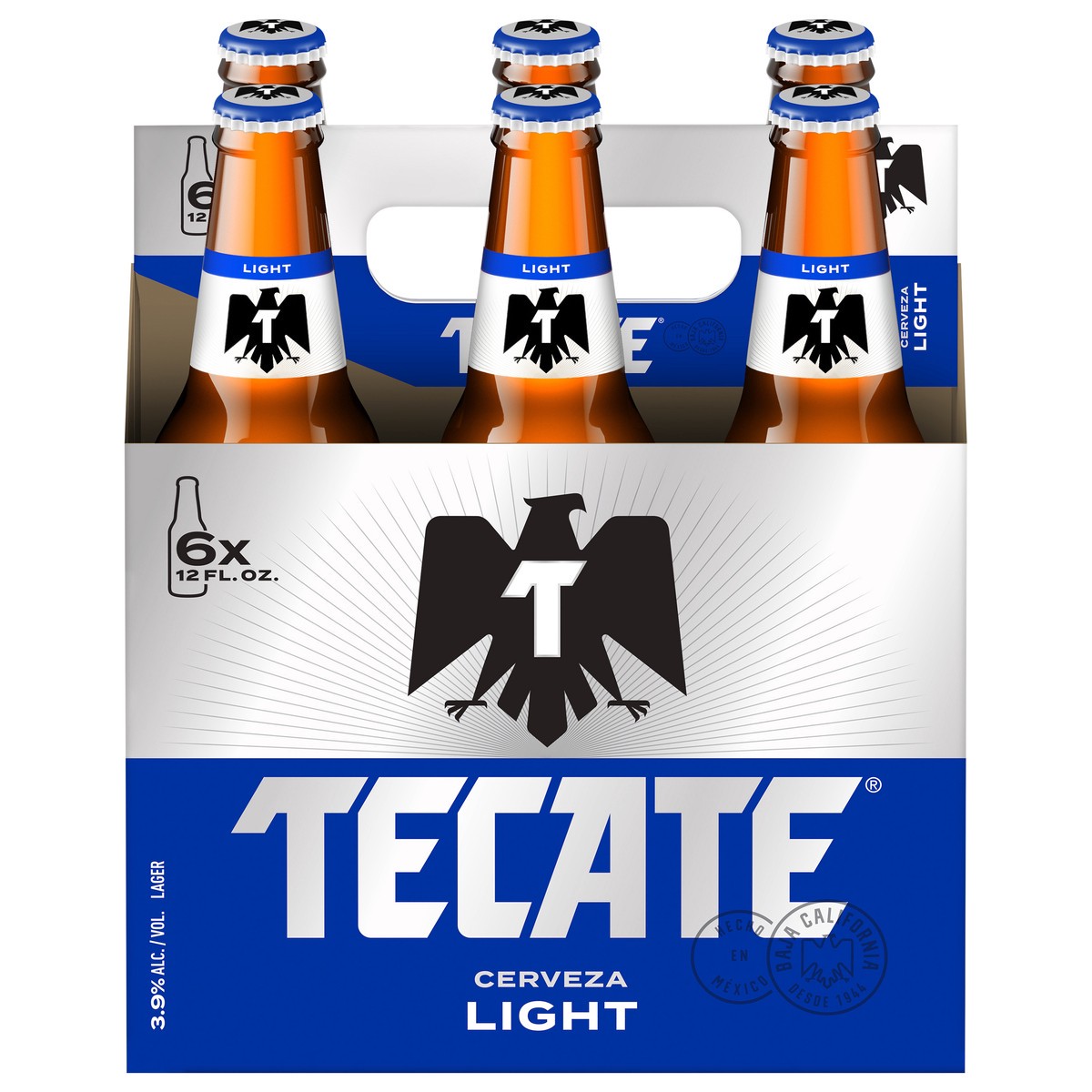 slide 1 of 8, Tecate Cerveza Light Beer, 6 ct; 12 oz