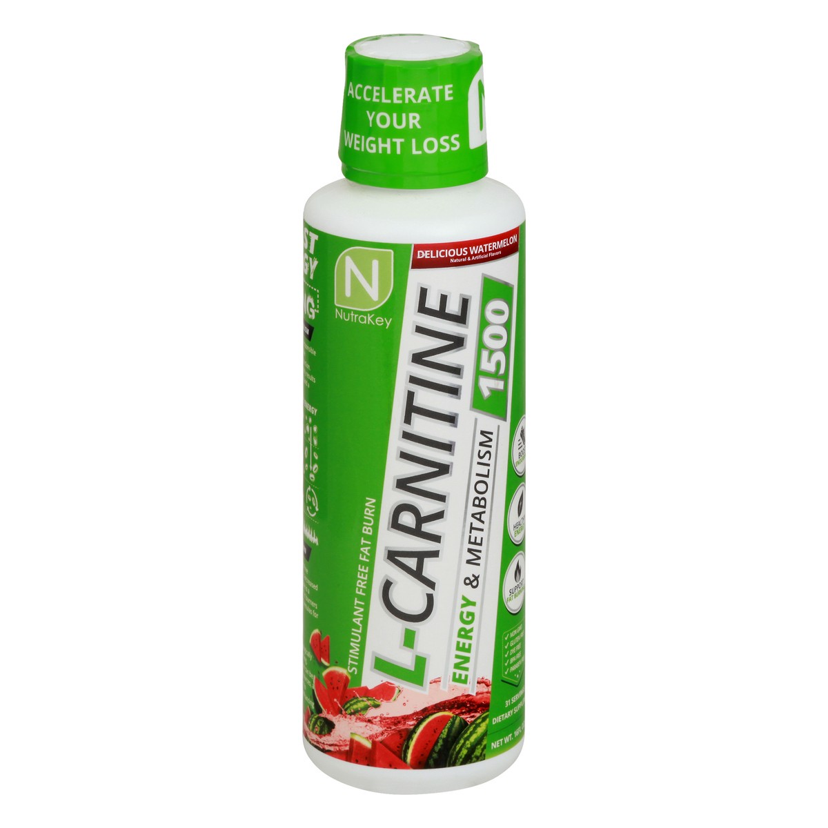 slide 2 of 12, NutraKey Delicious Watermelon L-Carnitine 16 oz, 1 ct