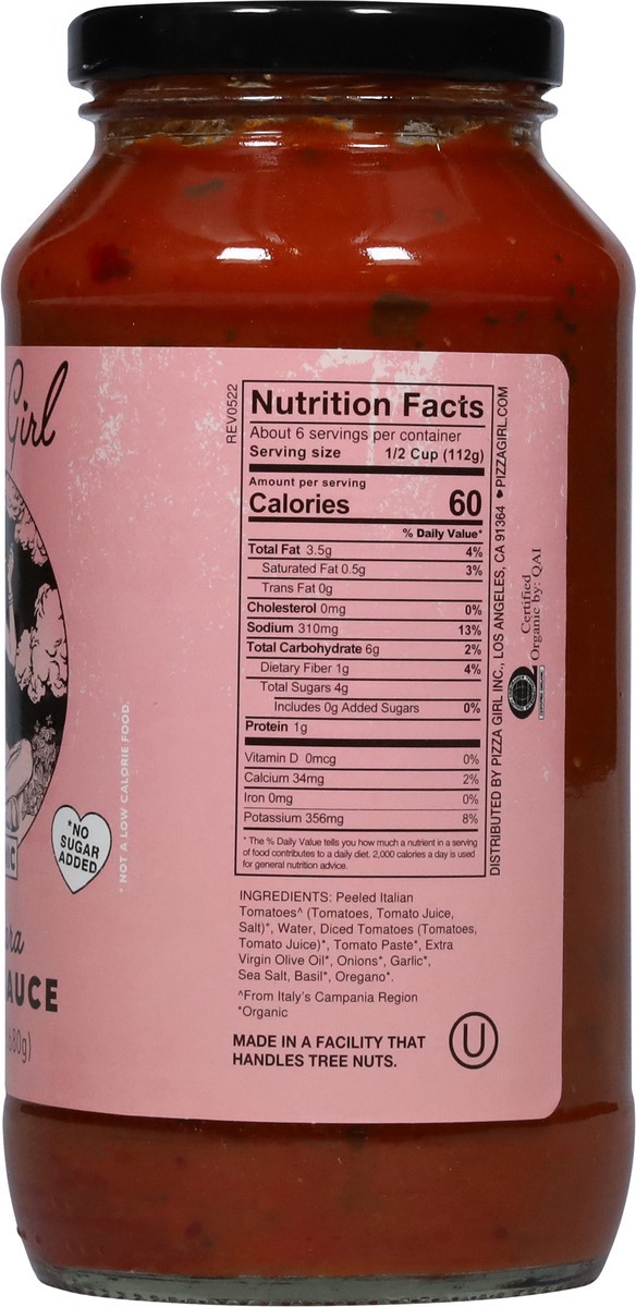 slide 11 of 13, Pizza Girl Organic Marinara Pasta Sauce 24 oz, 24 oz