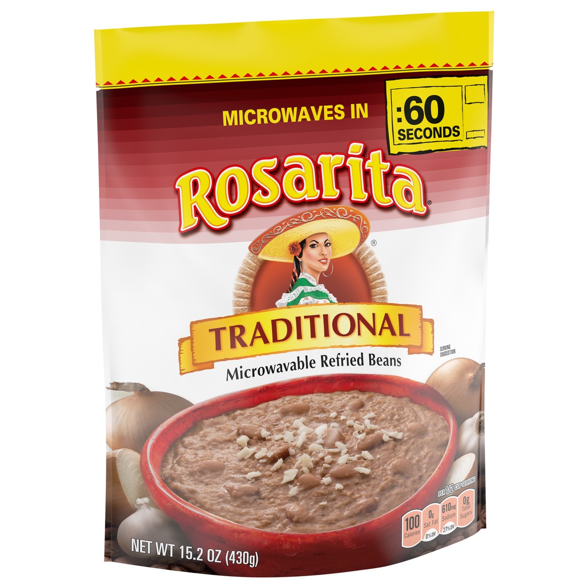slide 6 of 10, Rosarita Traditional Microwavable Refried Beans 15.2 oz, 15.2 oz