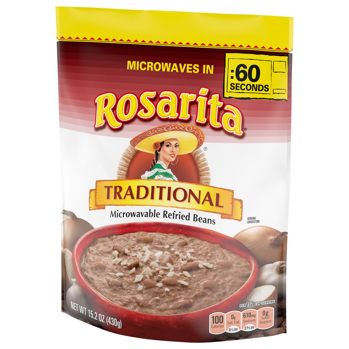 slide 3 of 10, Rosarita Traditional Microwavable Refried Beans 15.2 oz, 15.2 oz