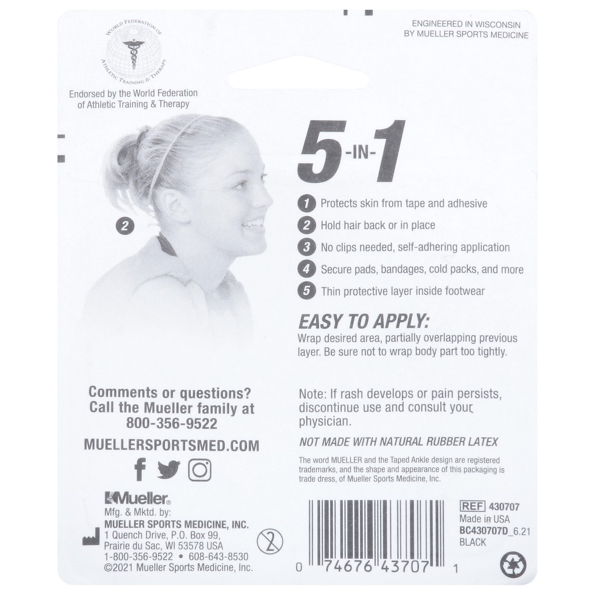 slide 10 of 11, Mueller Sport Care Black MWrap Multi-Purpose Pre-Wrap 1 ea, 1 ct