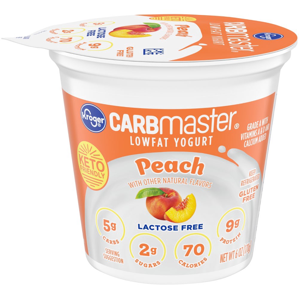 slide 1 of 5, Kroger Carbmaster Cultured Dairy Blend Peach, 6 oz