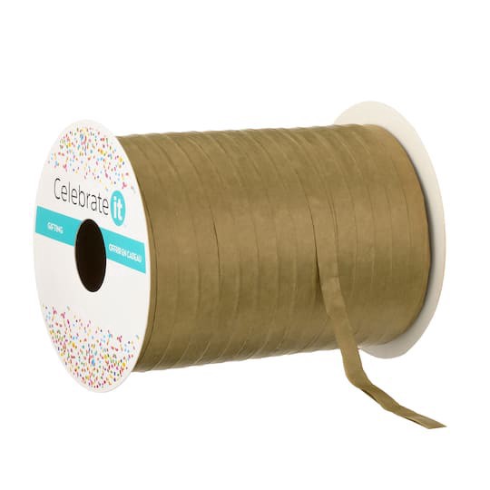 slide 1 of 3, 75yd. Gold Metallic Raffia Ribbon By Celebrate It, 75 yd