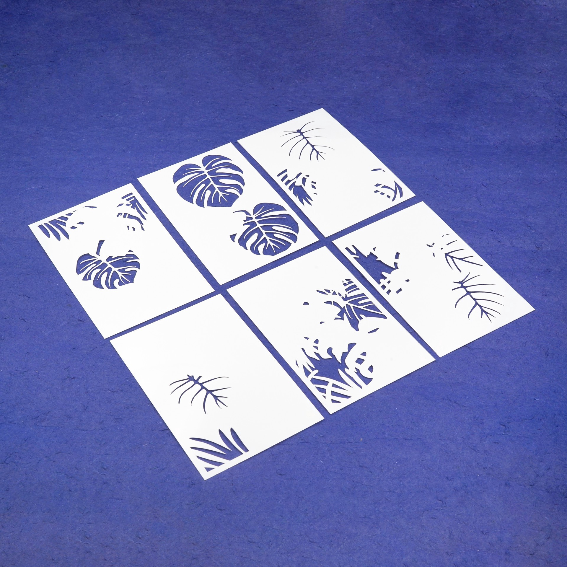 slide 3 of 3, Tropical Leaves Layering Stencils By Recollections, 4 in x 6 in