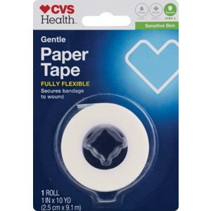 slide 1 of 1, CVS Health Sensitive Skin Gentle Paper Tape, 1in X 10yd, 1 ct