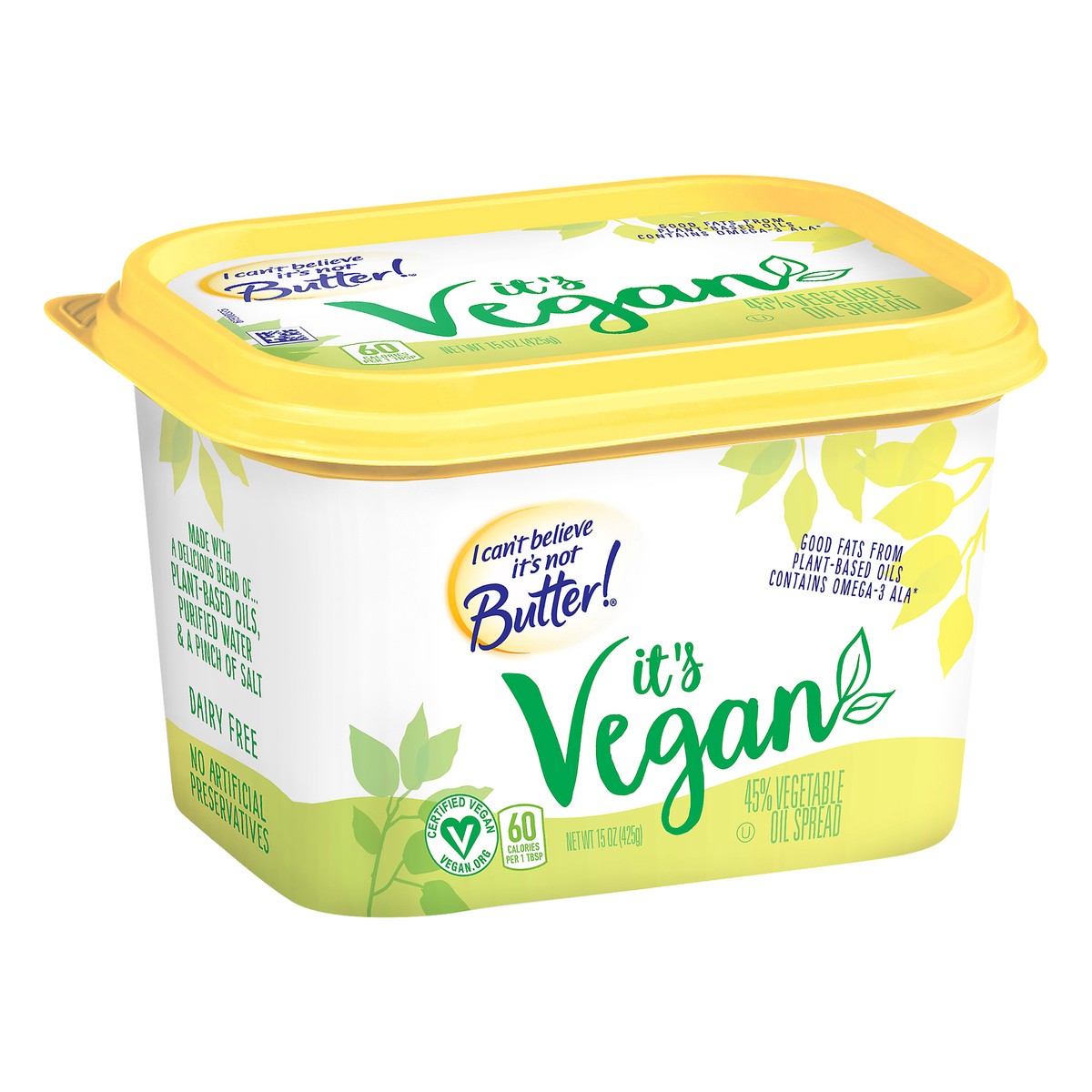 slide 5 of 9, I Can't Believe It's Not Butter! Vegan 45% Vegetable Oil Spread 15 oz, 15 oz