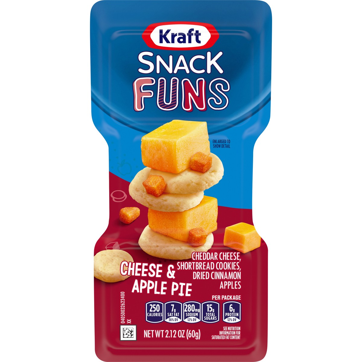 slide 1 of 14, Kraft Trios Apple Pie SnackFUNs, Individually Sealed Single-Serve Snack , 2.12 oz Package, 2.12 oz