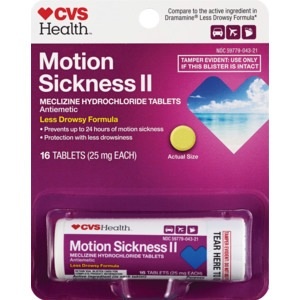 slide 1 of 1, CVS Health Motion Sickness Ii Less Drowsy Formula Tablets, 16 ct
