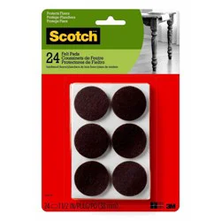 Scotch 1.5 inch 24 Pack Felt Pads - Brown