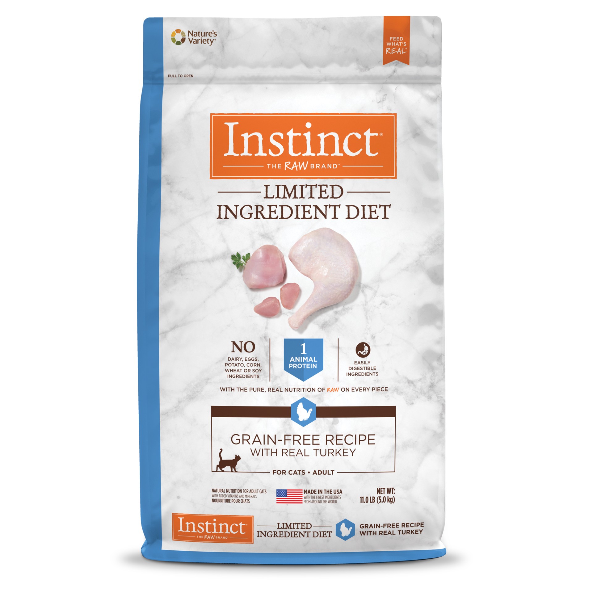 slide 1 of 10, Instinct Limited Ingredient Diet Turkey Dry Cat Food, 11 lb. Bag, 11 lb