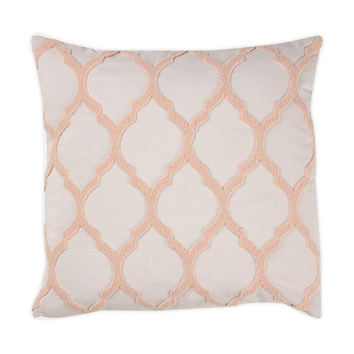 slide 1 of 2, Wamsutta Trellis Terry Loop Square Throw Pillow - Rose Dust, 1 ct