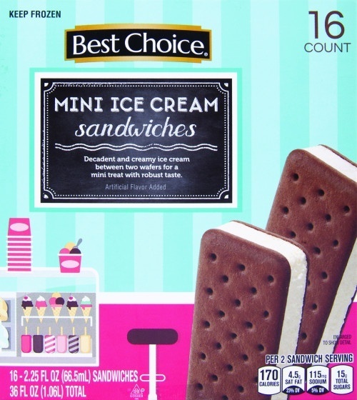 slide 1 of 1, Best Choice Mini Ice Cream Sandwiches, 16 ct