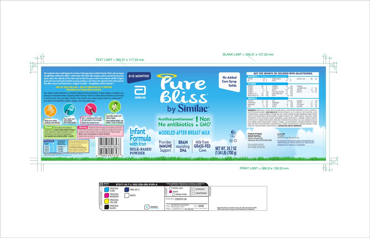 slide 8 of 8, Similac Pure Bliss 0-12 Months Milk-Based Powder Infant Formula with Iron Baby 24.7 oz, 24.7 oz