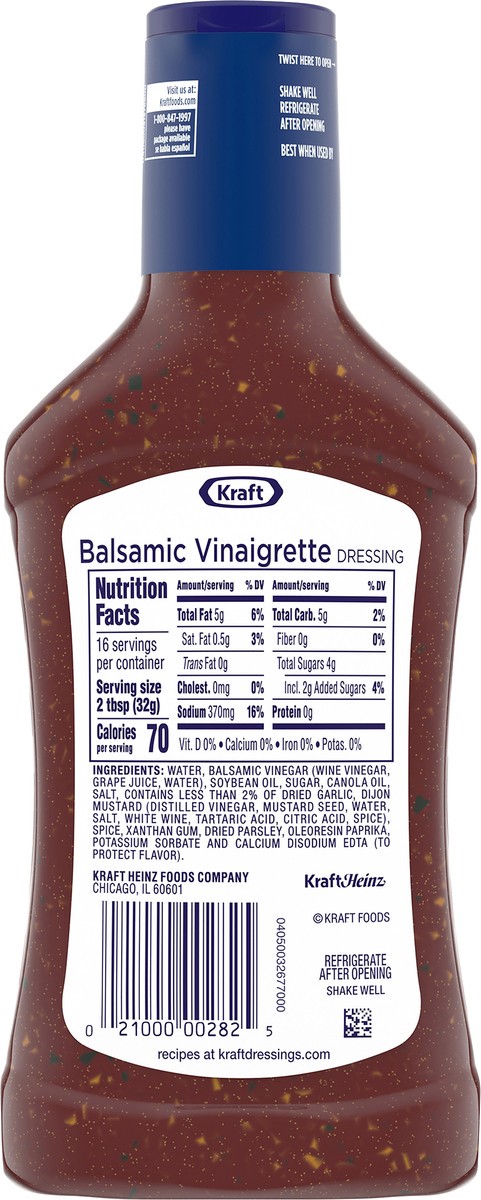 slide 2 of 14, Kraft Balsamic Vinaigrette, 16 fl oz Bottle, 16 fl oz