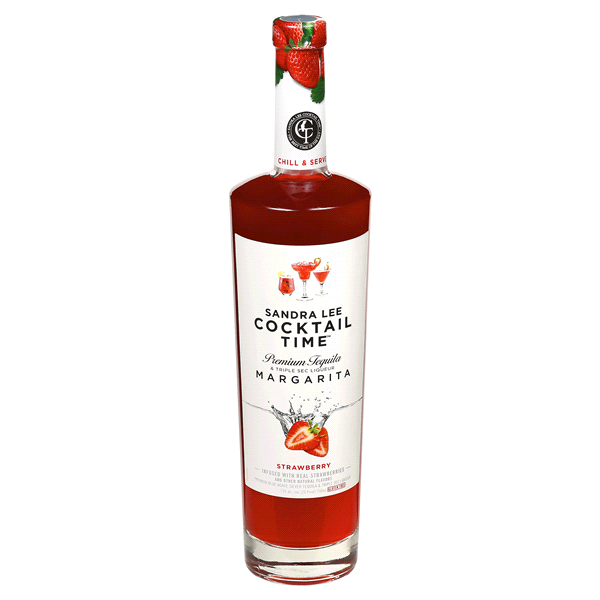 slide 1 of 1, Sandra Lee Cocktail Time Premium Tequila Strawberry Margarita, 750 ml