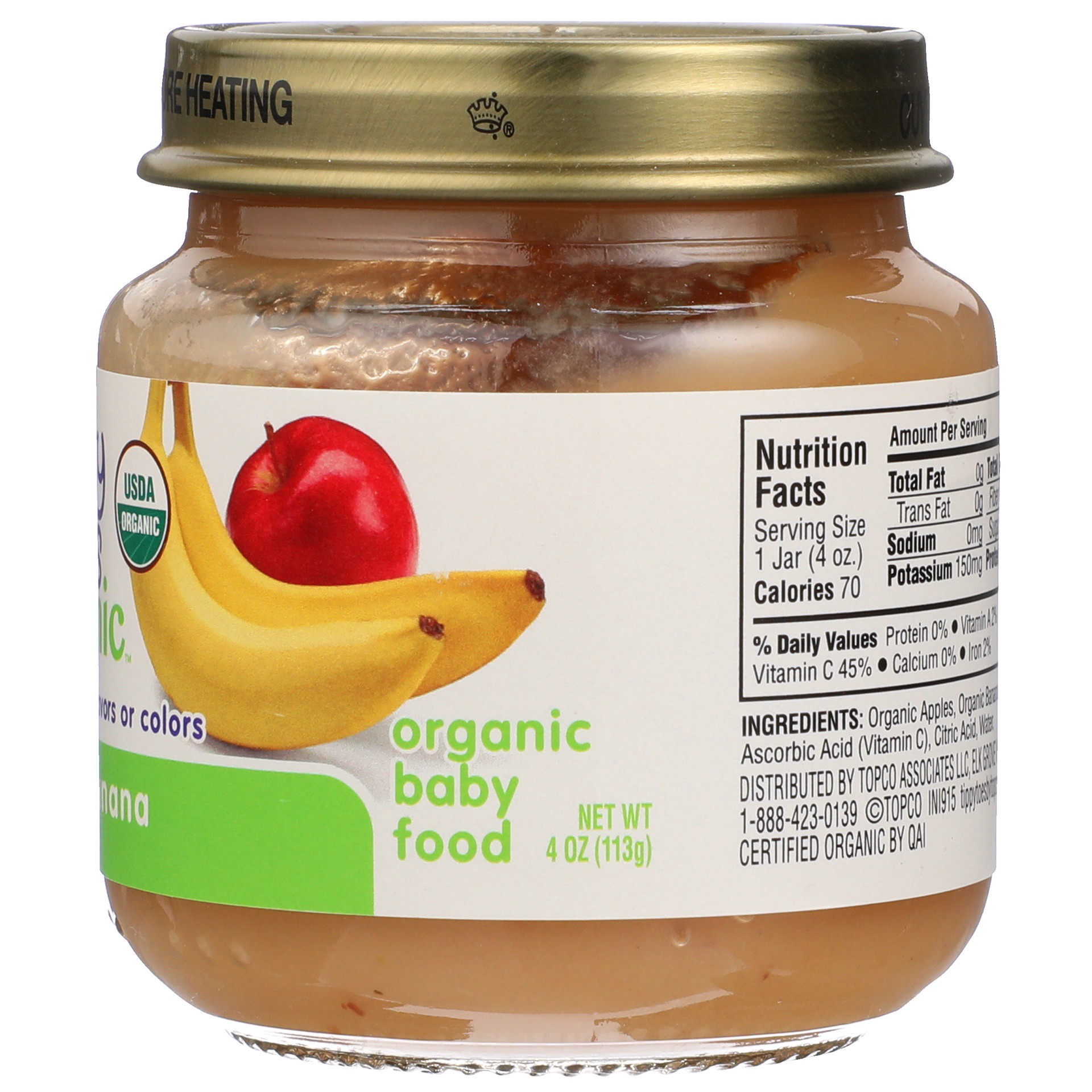 slide 5 of 6, Tippy Toes Organic Baby Food Apple Banana, 4 oz