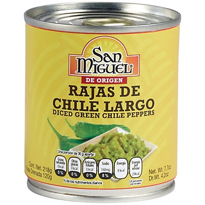 slide 1 of 1, San Miguel Diced Green Chile Peppers, 7.7 oz