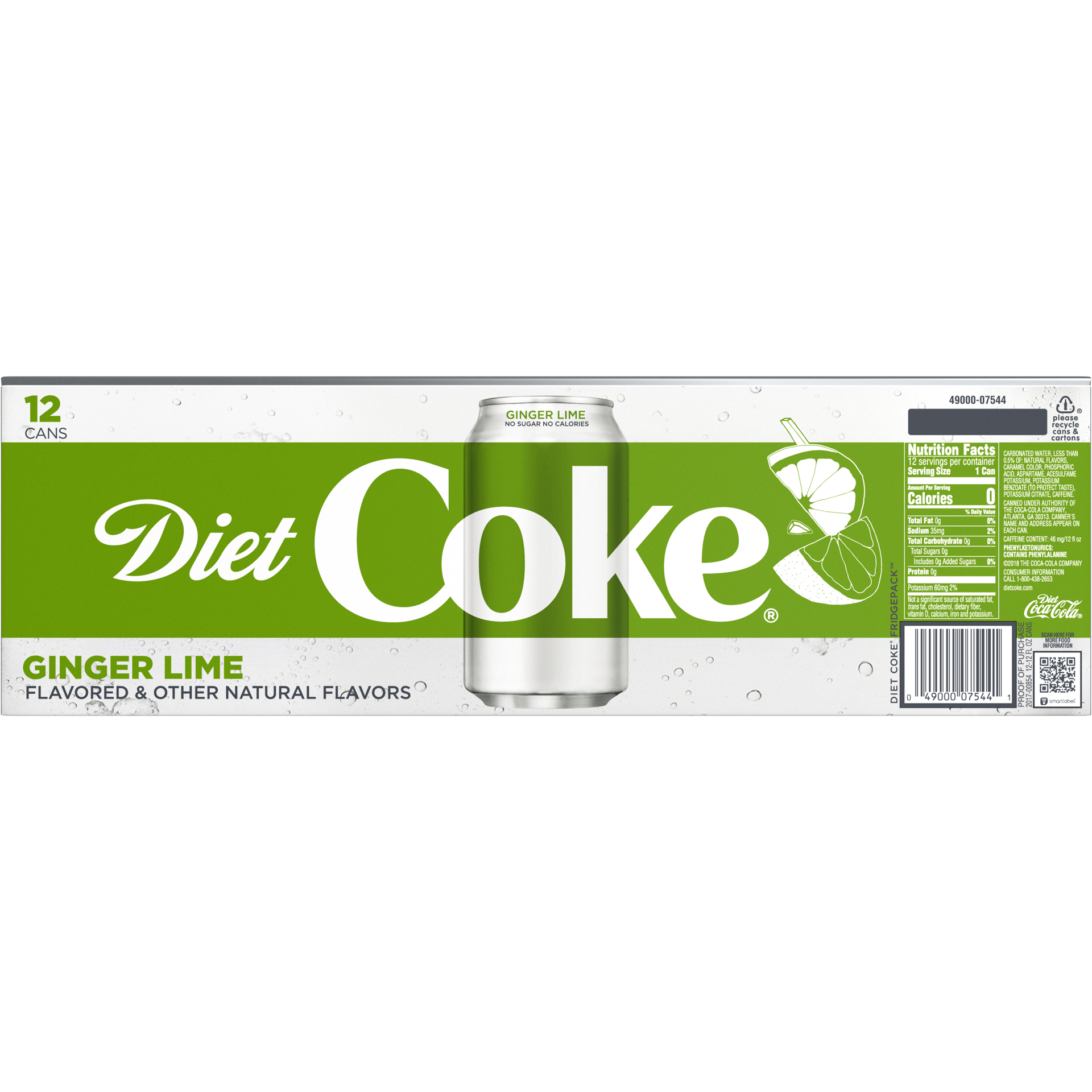 slide 2 of 7, Diet Coke 12 Pack Ginger Lime Cola 12 ea, 12 ct