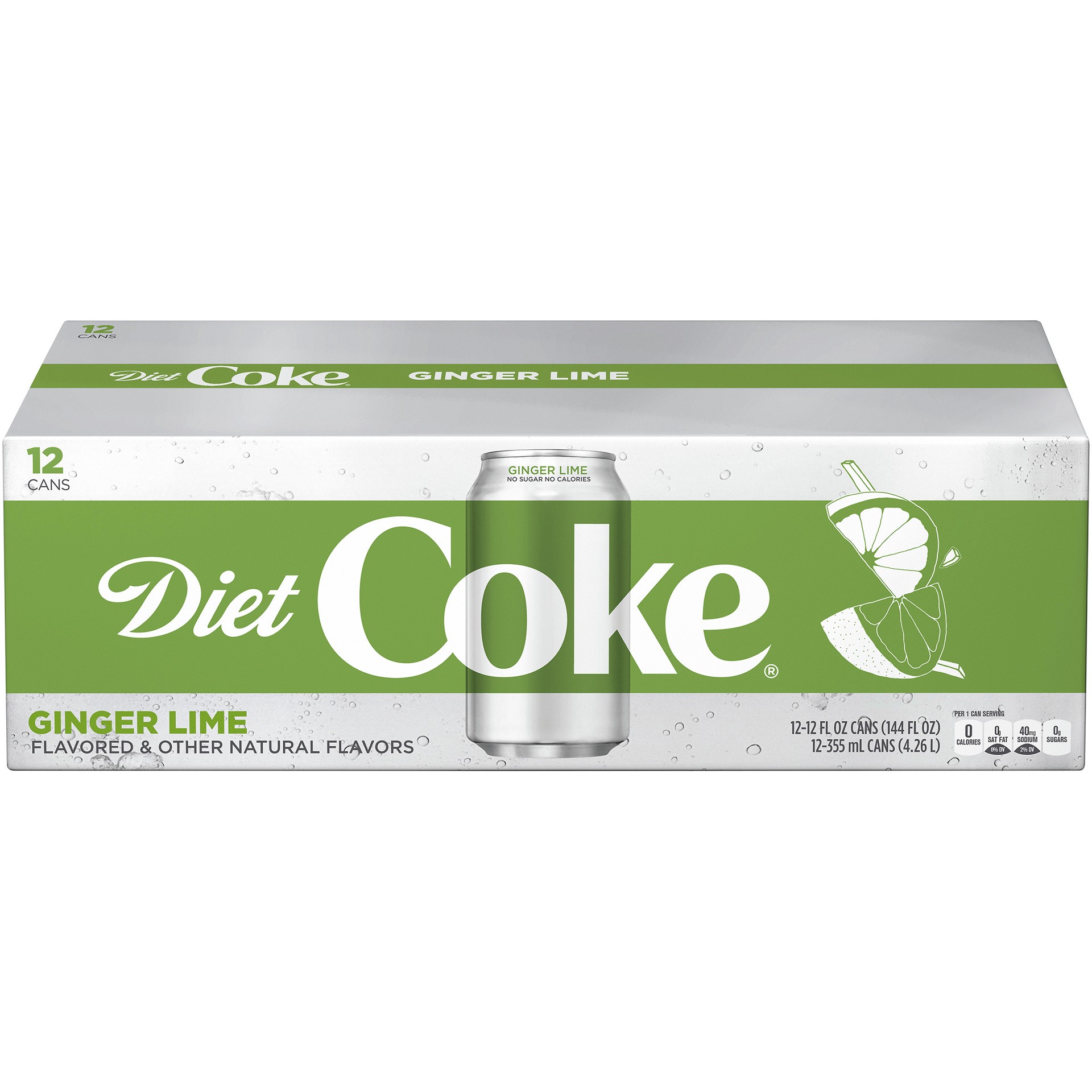 slide 7 of 7, Diet Coke 12 Pack Ginger Lime Cola 12 ea, 12 ct