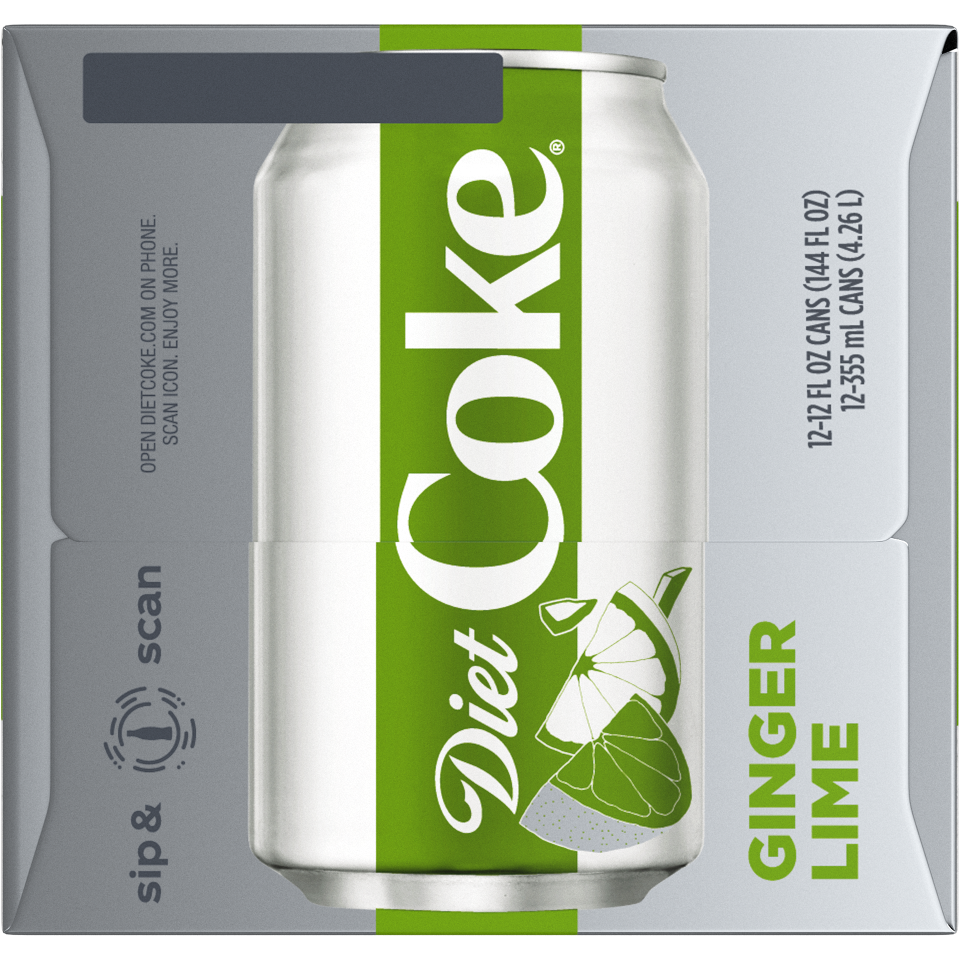 slide 6 of 7, Diet Coke 12 Pack Ginger Lime Cola 12 ea, 12 ct