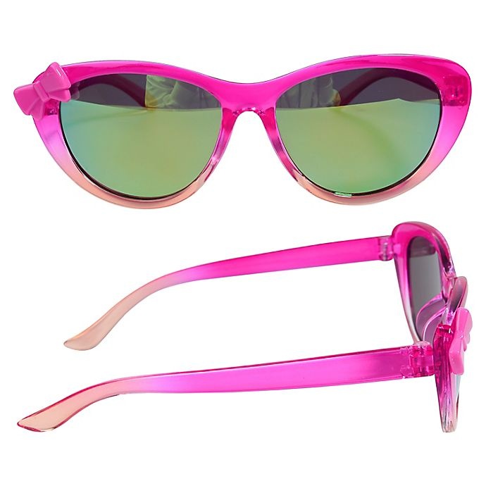 slide 1 of 1, On The Verge Ombre Bow Sunglasses - Pink with Yellow Tips, 1 ct