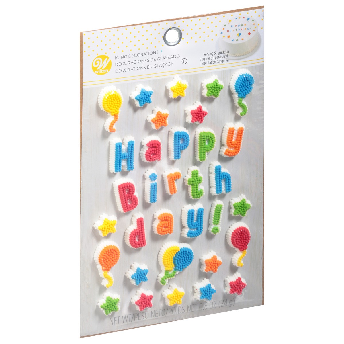 slide 8 of 9, Wilton Happy Birthday Icing Decorations, 0.92 oz