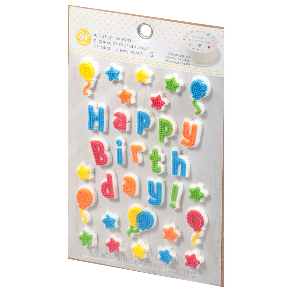 slide 5 of 9, Wilton Happy Birthday Icing Decorations, 0.92 oz