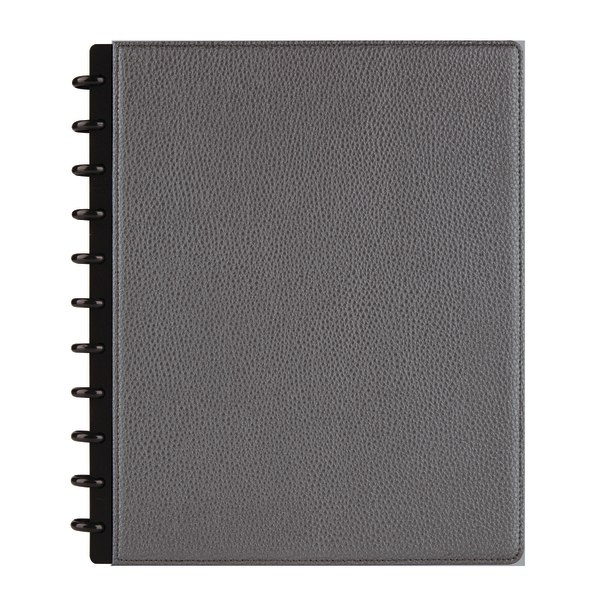 slide 1 of 5, TUL Discbound Notebook, Elements Collection, Letter Size, Leather Cover, Gunmetal/Pebbled, 1 ct