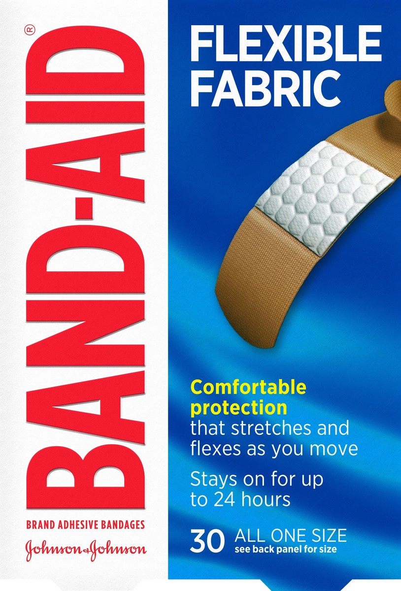 slide 6 of 7, Band-Aid Flexible Fabric Brand Comfortable Protection Bandages - 30ct, 30 ct
