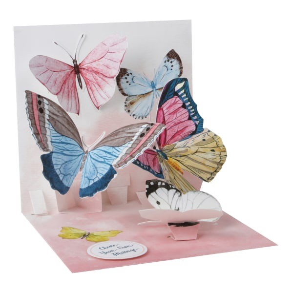 slide 1 of 1, Up with Paper Everyday Pop-Up Greeting Card, Watercolor Butterflies, 1 ct