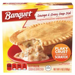 Banquet Sausage and Gravy Deep Dish Pot Pie, Frozen Meal, 7 OZ