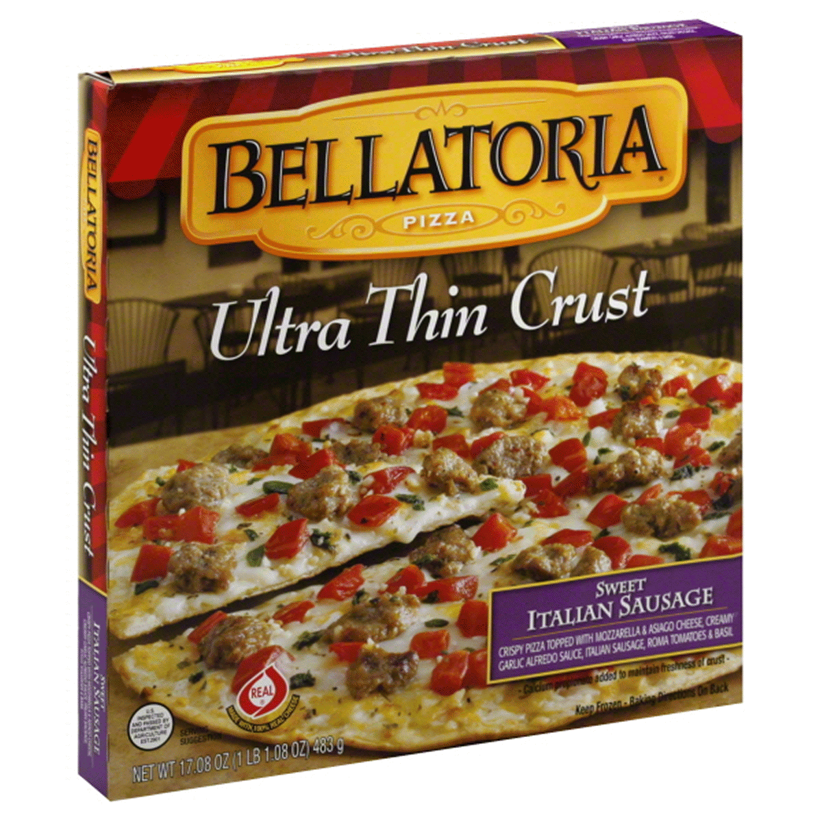 slide 1 of 1, Bellatoria Pizza Thin Crust Sweet Italian Sausage, 17.07 oz