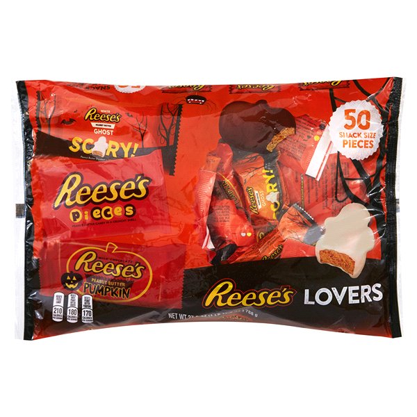 slide 1 of 1, Reese's Lovers Halloween Snack Size Assortment, 27.8 oz