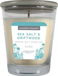 Candle-Lite Essential Elements Sea Salt & Driftwood Jar Candle - Ivory