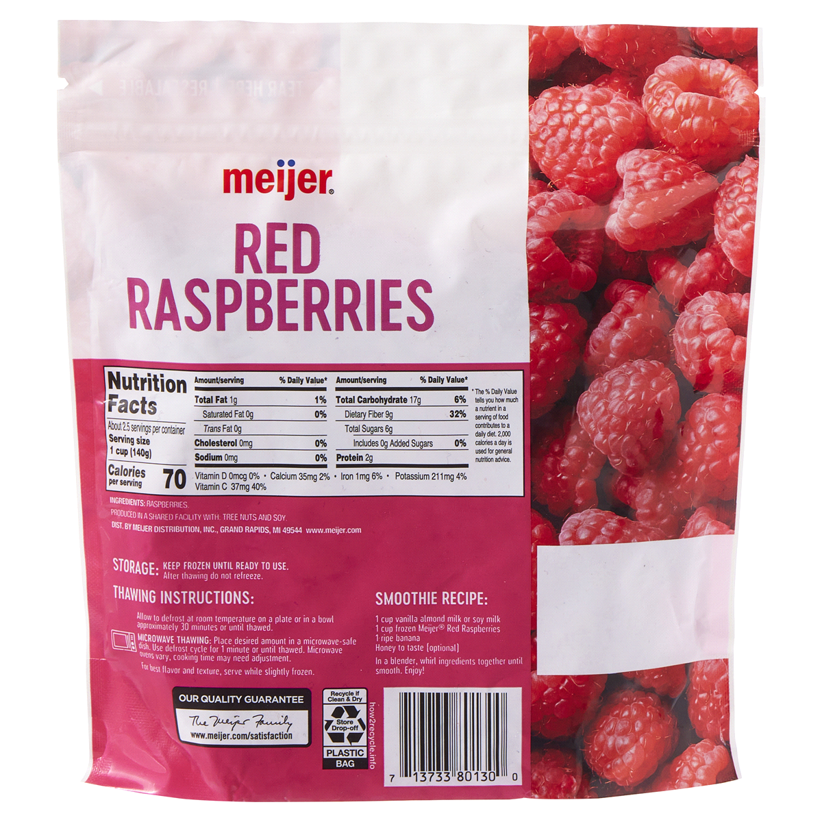 slide 5 of 5, Meijer Frozen Red Raspberries, 12 oz