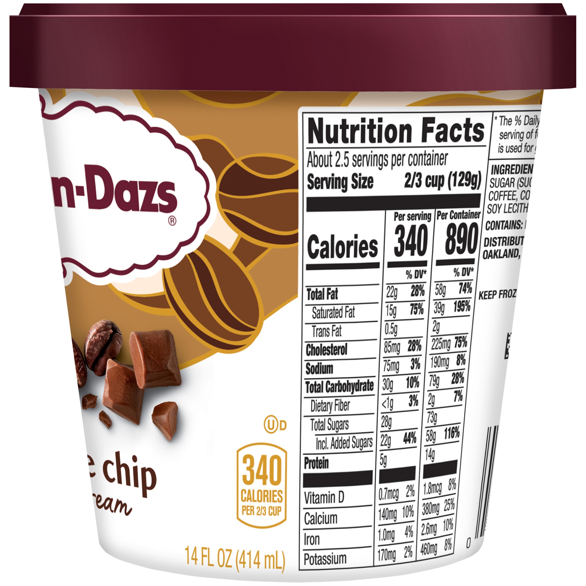 slide 6 of 7, Haagen-Dazs Coffee Chip Ice Cream, 14 oz