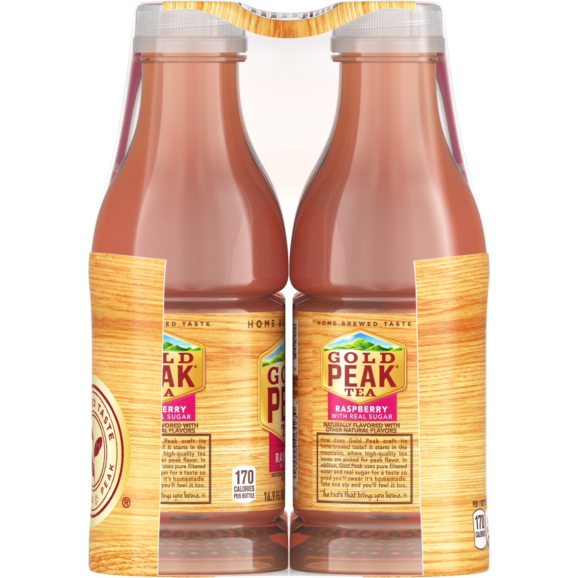 slide 5 of 14, Gold Peak Raspberry Flavored Iced Tea Drink, 16.9 fl oz, 6 Pack, 101.40 fl oz