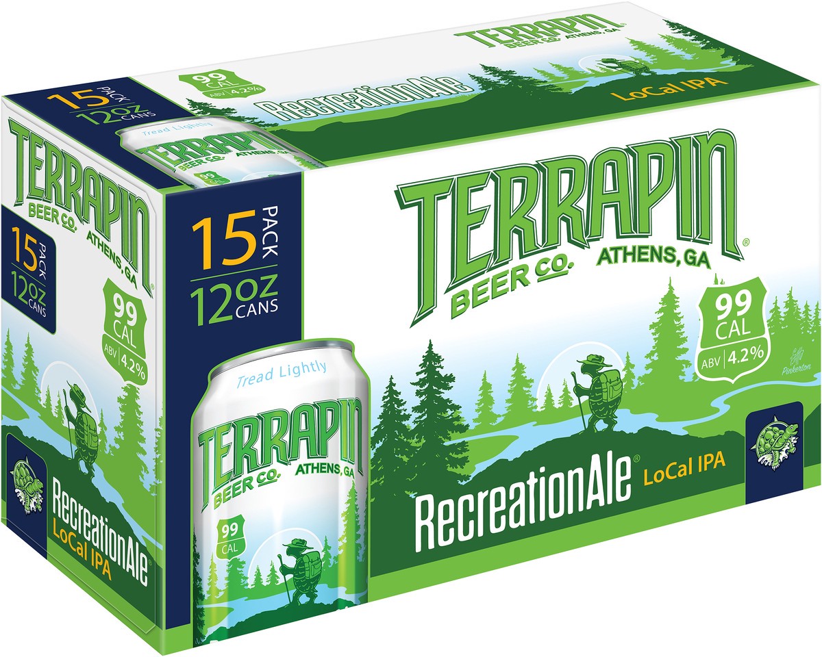 slide 3 of 9, Terrapin RecreationAle LoCal IPA Craft Beer, 4.2% ABV, 15 pack, 12-oz beer cans, 12 fl oz