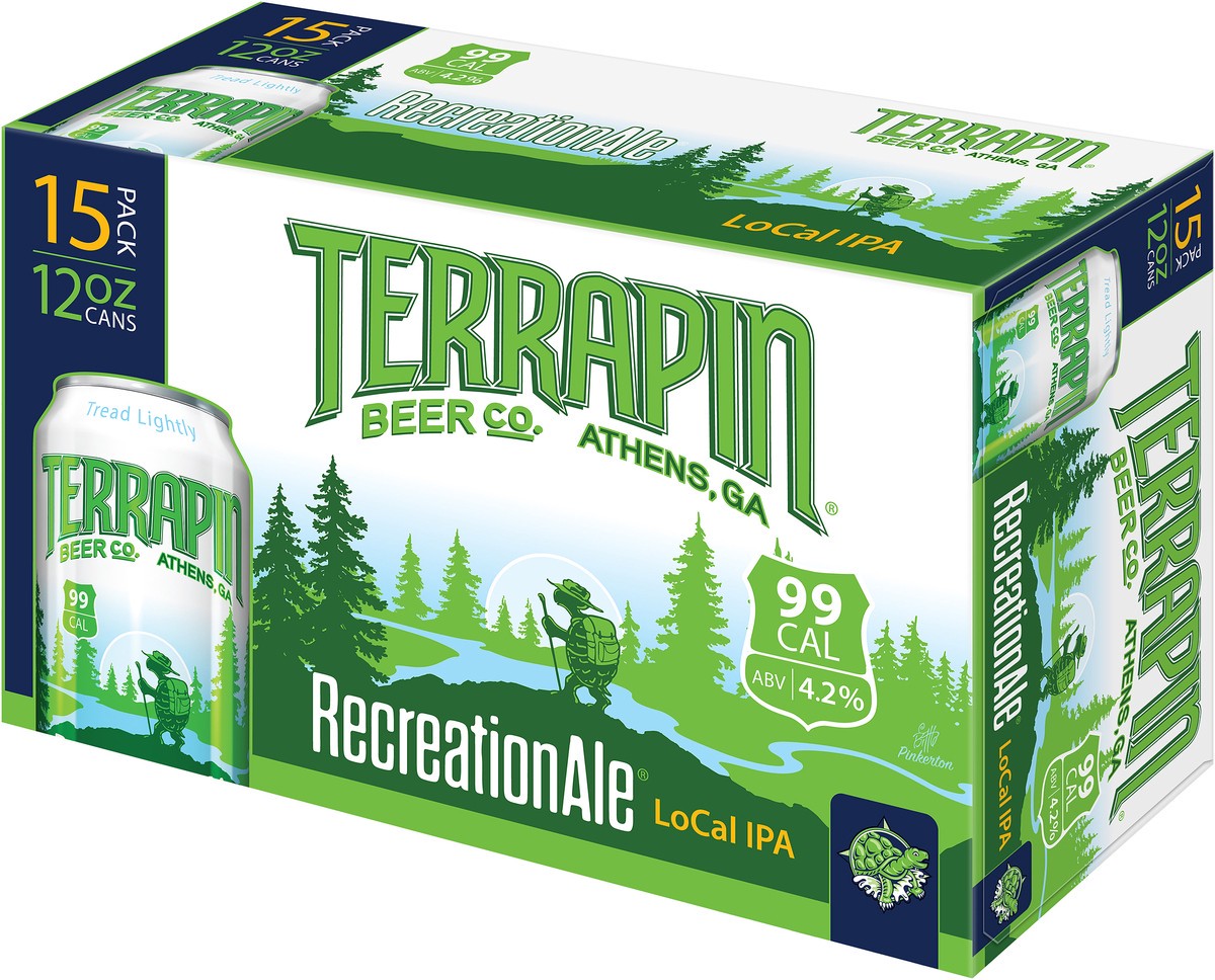 slide 5 of 9, Terrapin RecreationAle LoCal IPA Craft Beer, 4.2% ABV, 15 pack, 12-oz beer cans, 12 fl oz