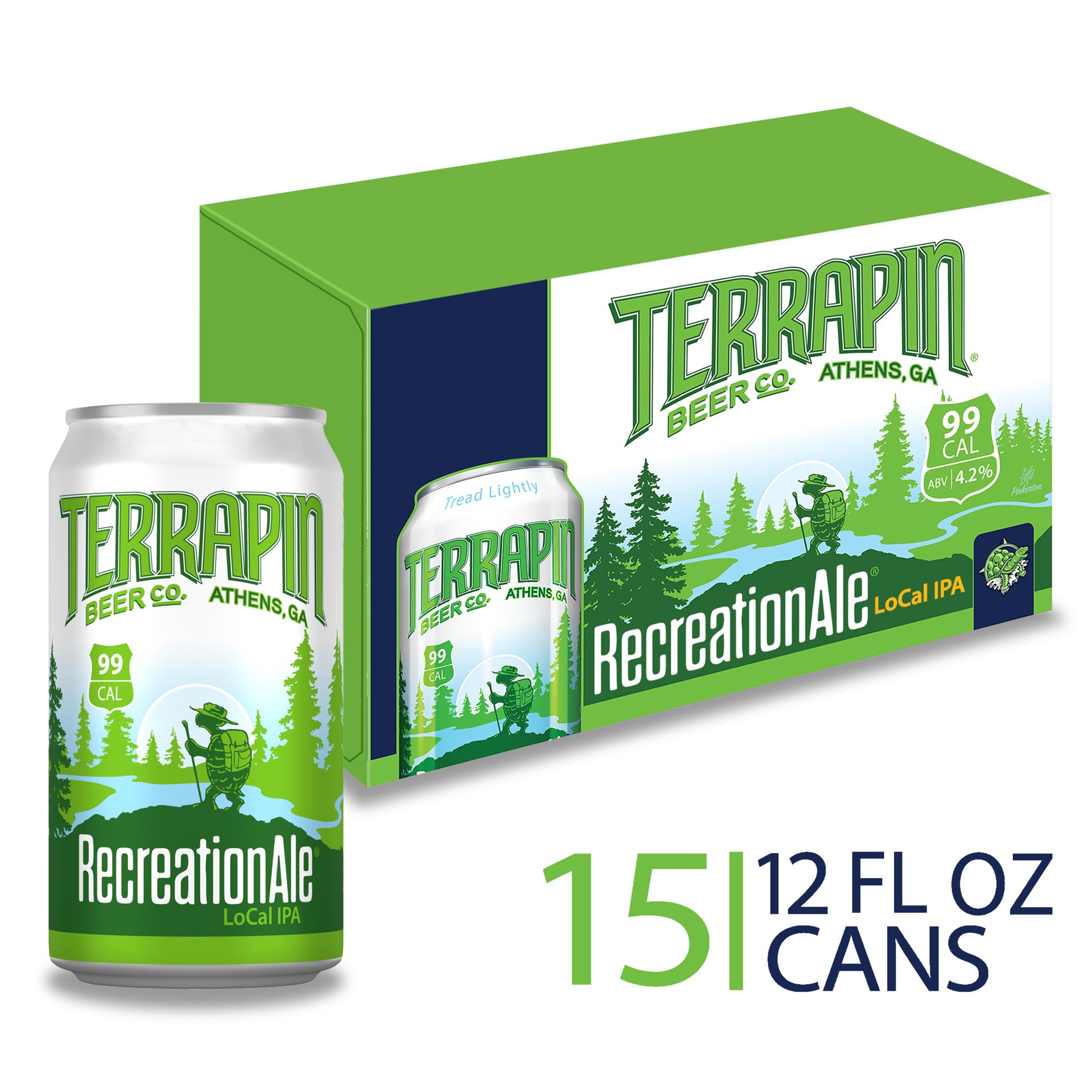 slide 1 of 9, Terrapin RecreationAle LoCal IPA Craft Beer, 4.2% ABV, 15 pack, 12-oz beer cans, 12 fl oz
