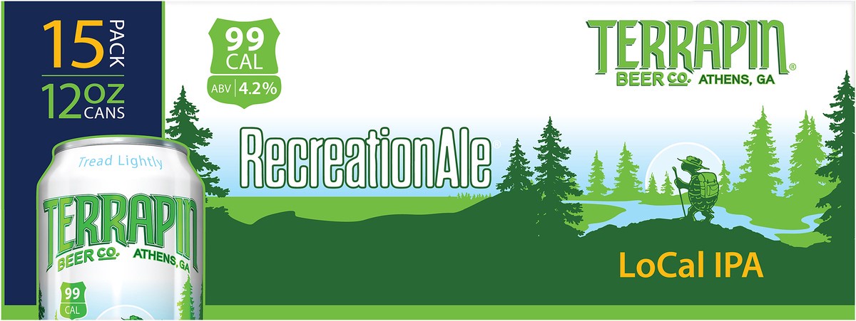 slide 8 of 9, Terrapin RecreationAle LoCal IPA Craft Beer, 4.2% ABV, 15 pack, 12-oz beer cans, 12 fl oz